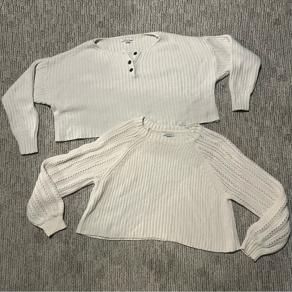 American Eagle Outfitters Cream Sweaters